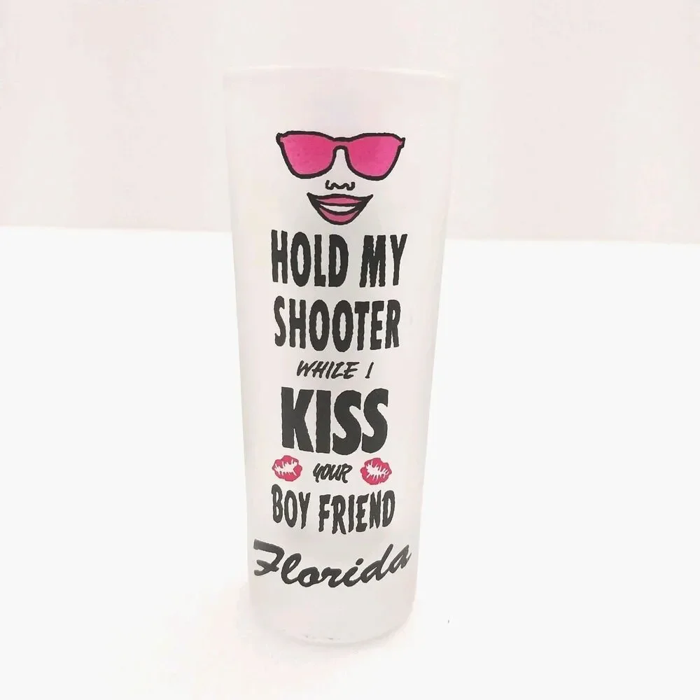 Tall Frosted Florida Shooter Shot Glass Pink 